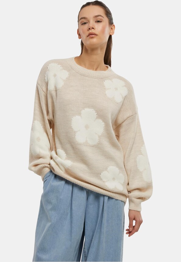 Cloud 5ive Crewneck Knit Sweater with Flowers-0
