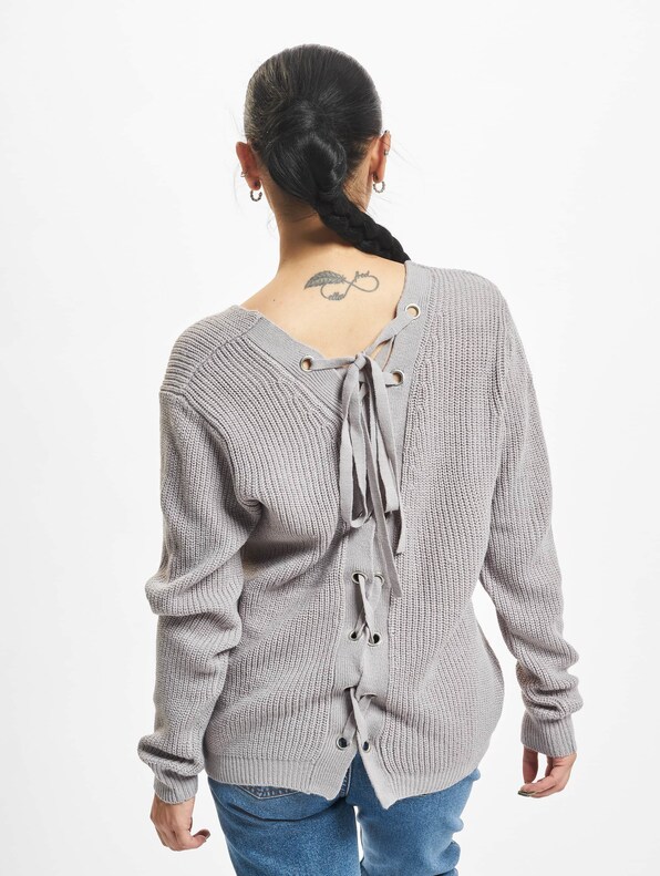 Ladies Back Lace Up Sweater-1