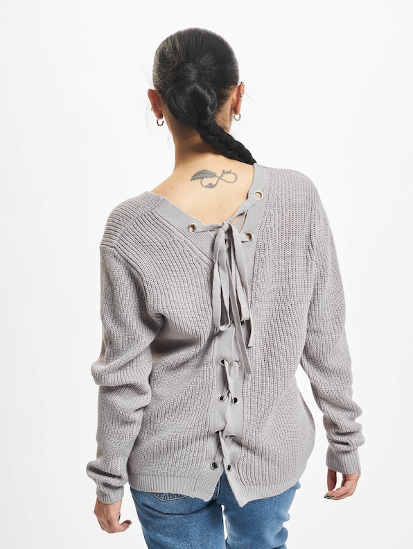 Ladies Back Lace Up Sweater-1