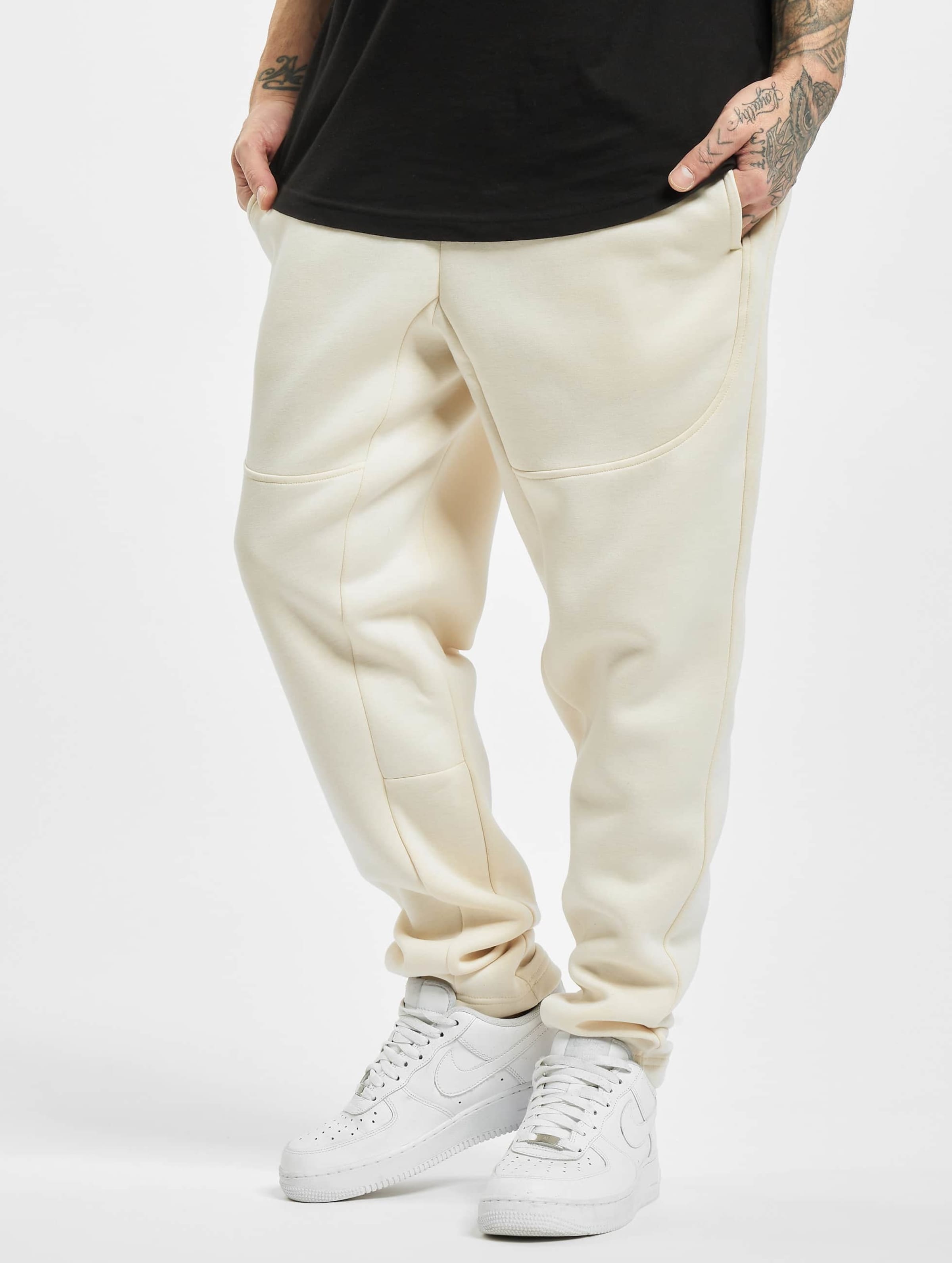 Urban Classics Cut and Sew Sweatpants Mannen op kleur beige, Maat L