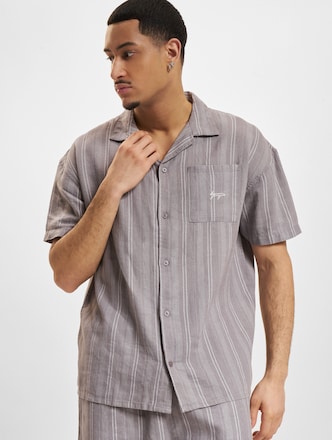 Denim Project Stripe Structured Short Sleeve Shirt