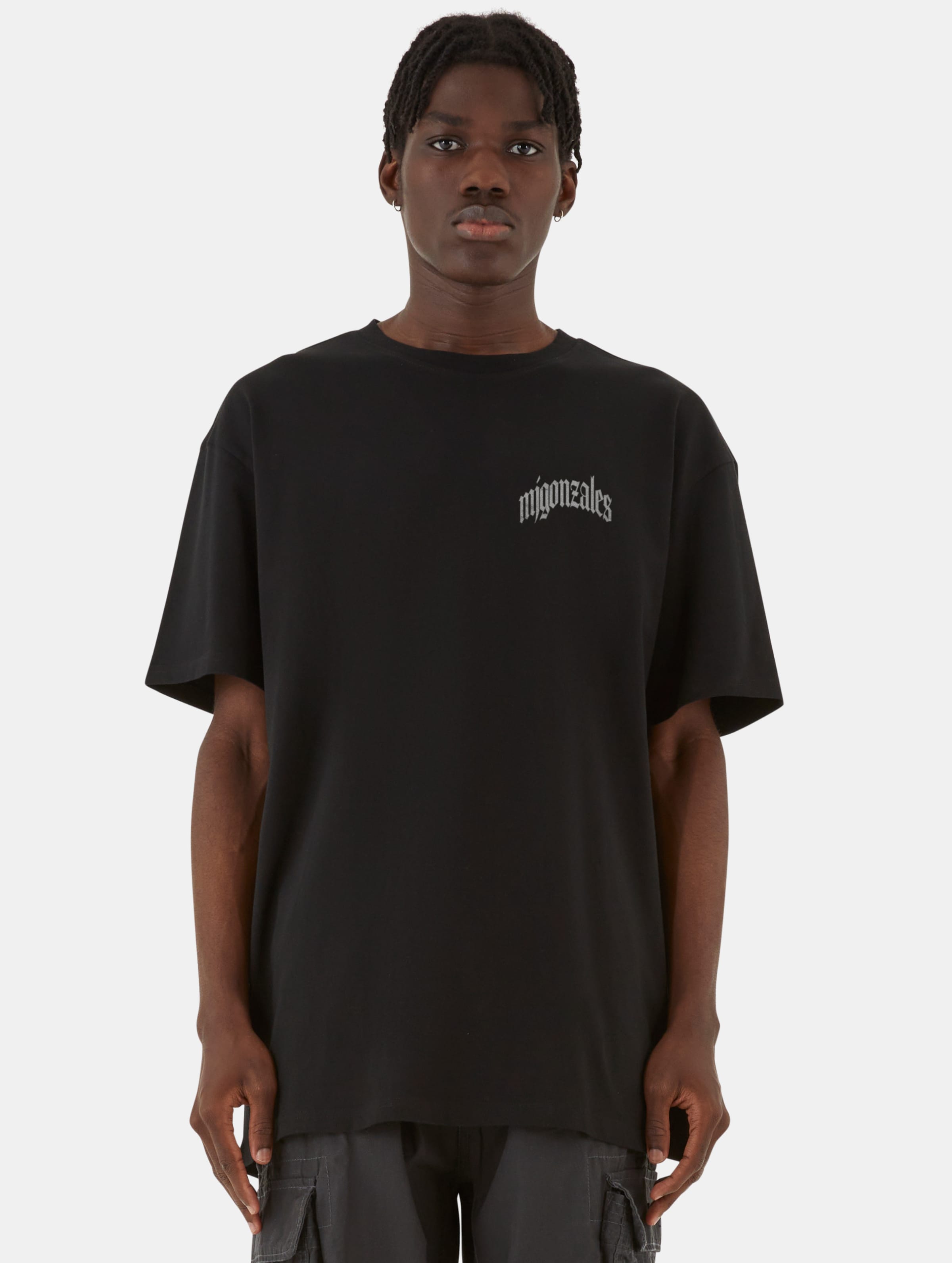 MJ Gonzales BLESSED heavy oversized T-Shirts op kleur zwart, Maat M