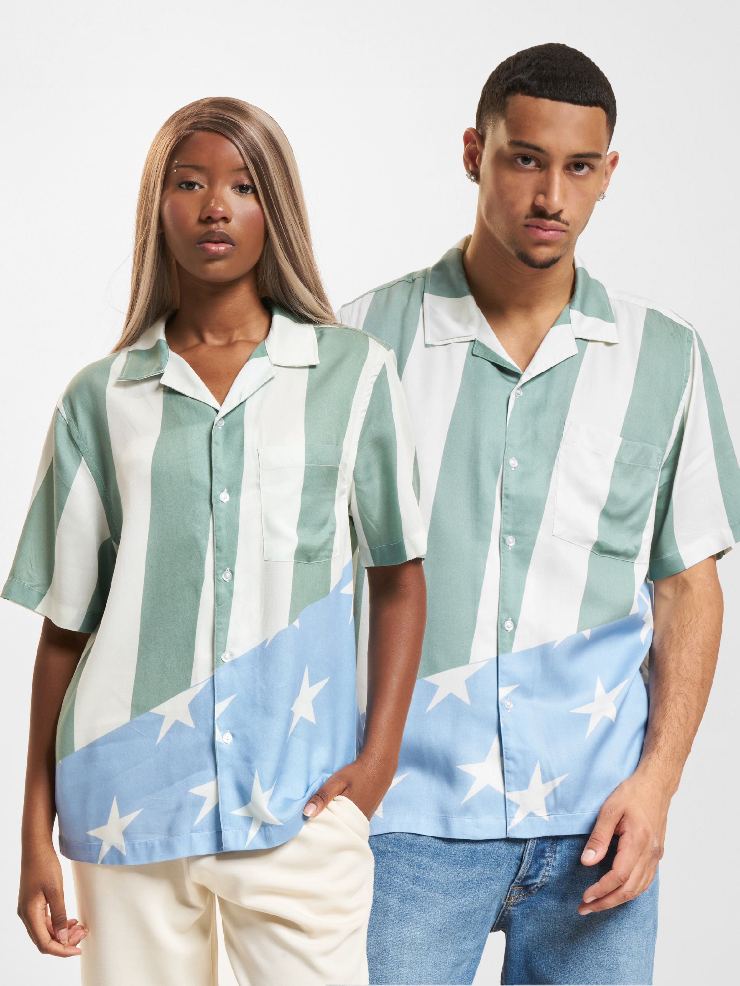 Wood Noa USAA Big Print Shirt op kleur wit, Maat M