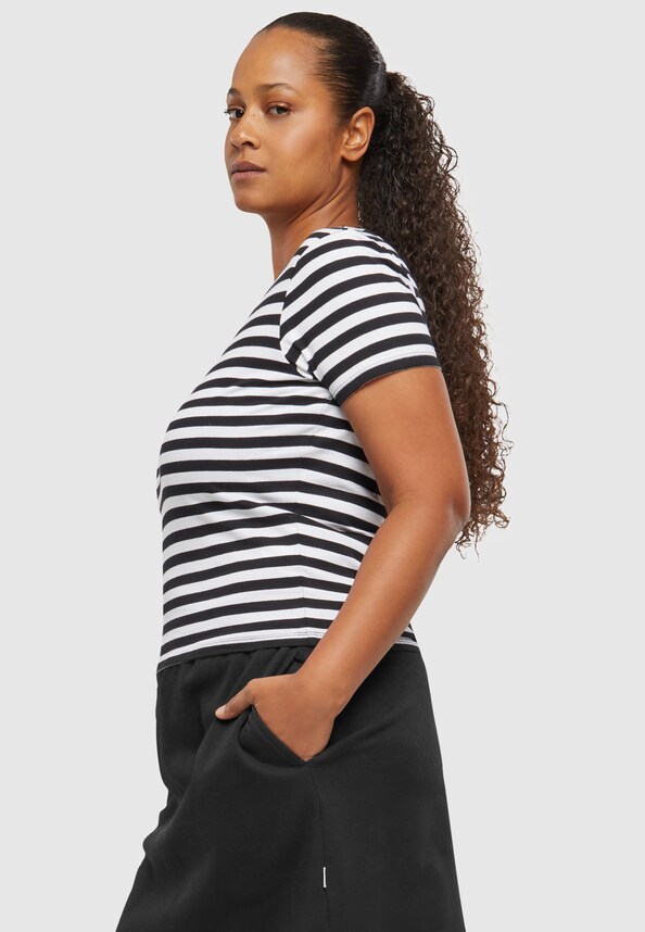 Ladies Short Striped Tee-10