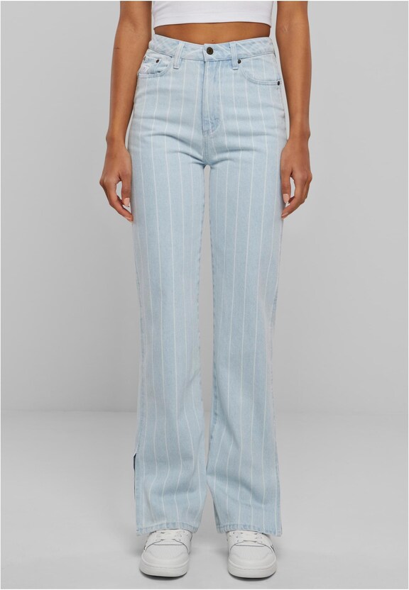KW221-088-1 KK OG Pinstripe Slit Jeans-4