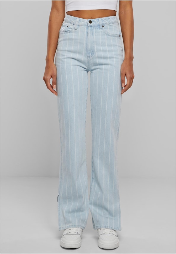 KW221-088-1 KK OG Pinstripe Slit Jeans-4