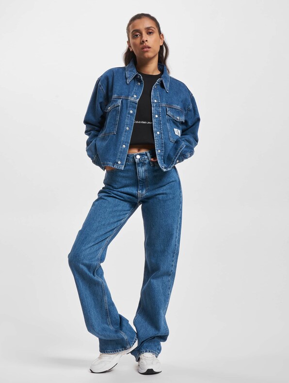 Calvin Klein Jeans Cropped Utility Denim Langarmhemd-7