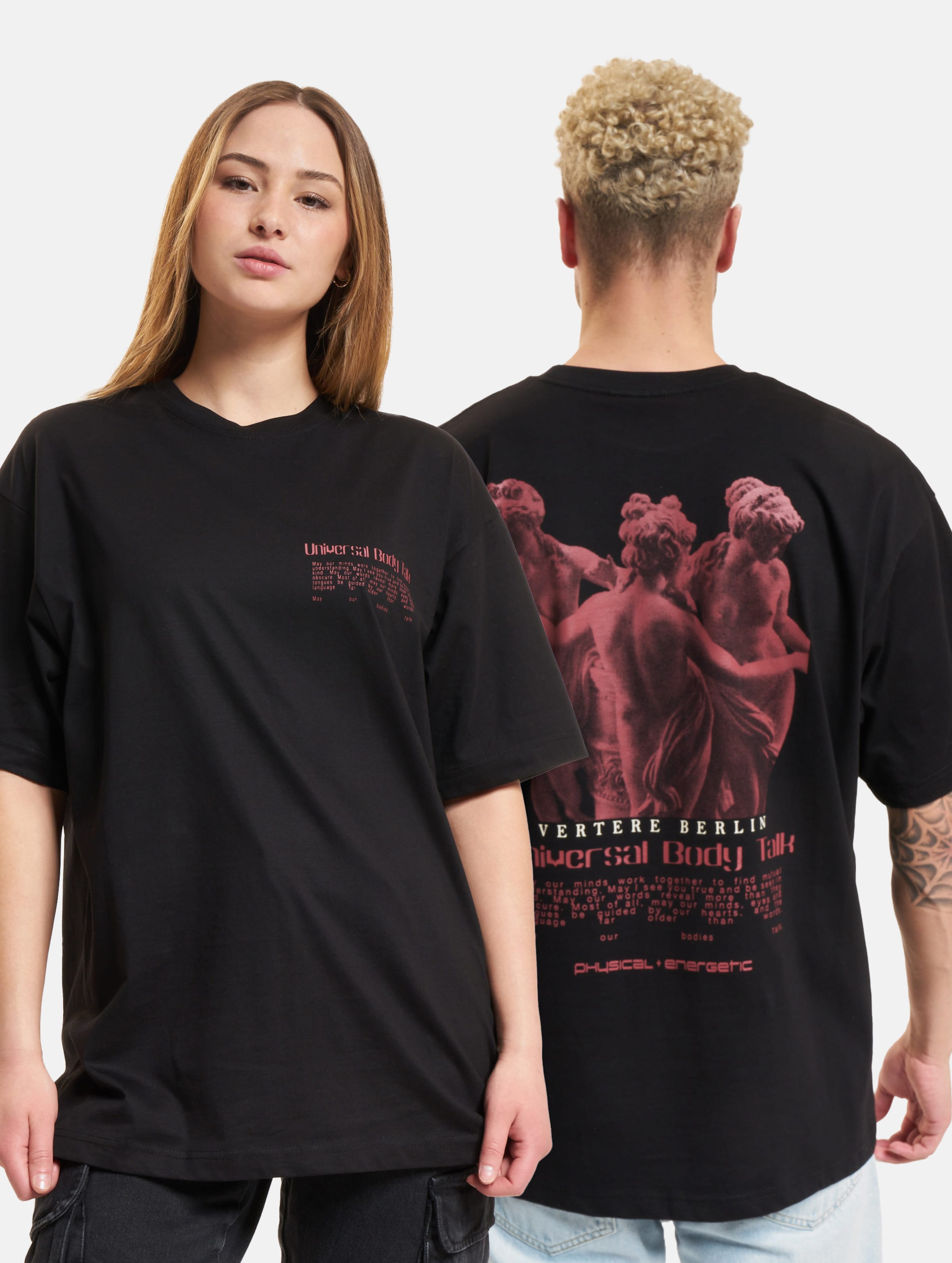 Vertere Berlin Universal Body Talk T-Shirt Frauen,Männer,Unisex op kleur zwart, Maat L