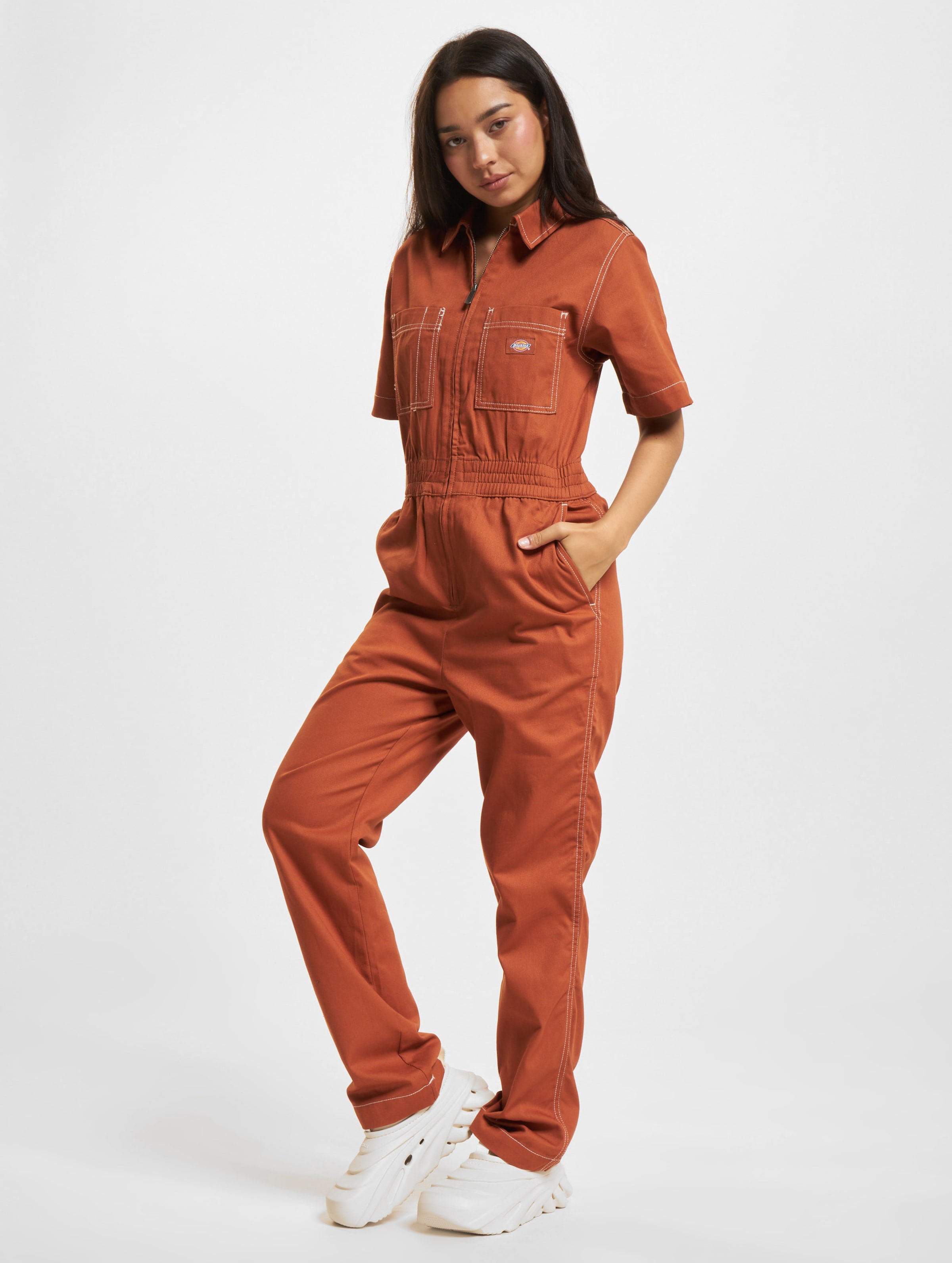 Dickies Florala Coverall Jumpsuit op kleur bruin, Maat XS