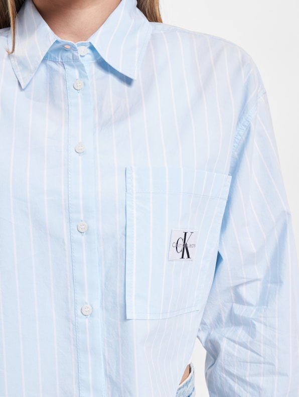 Calvin Klein Jeans Woven Label Cropped Hemden-3