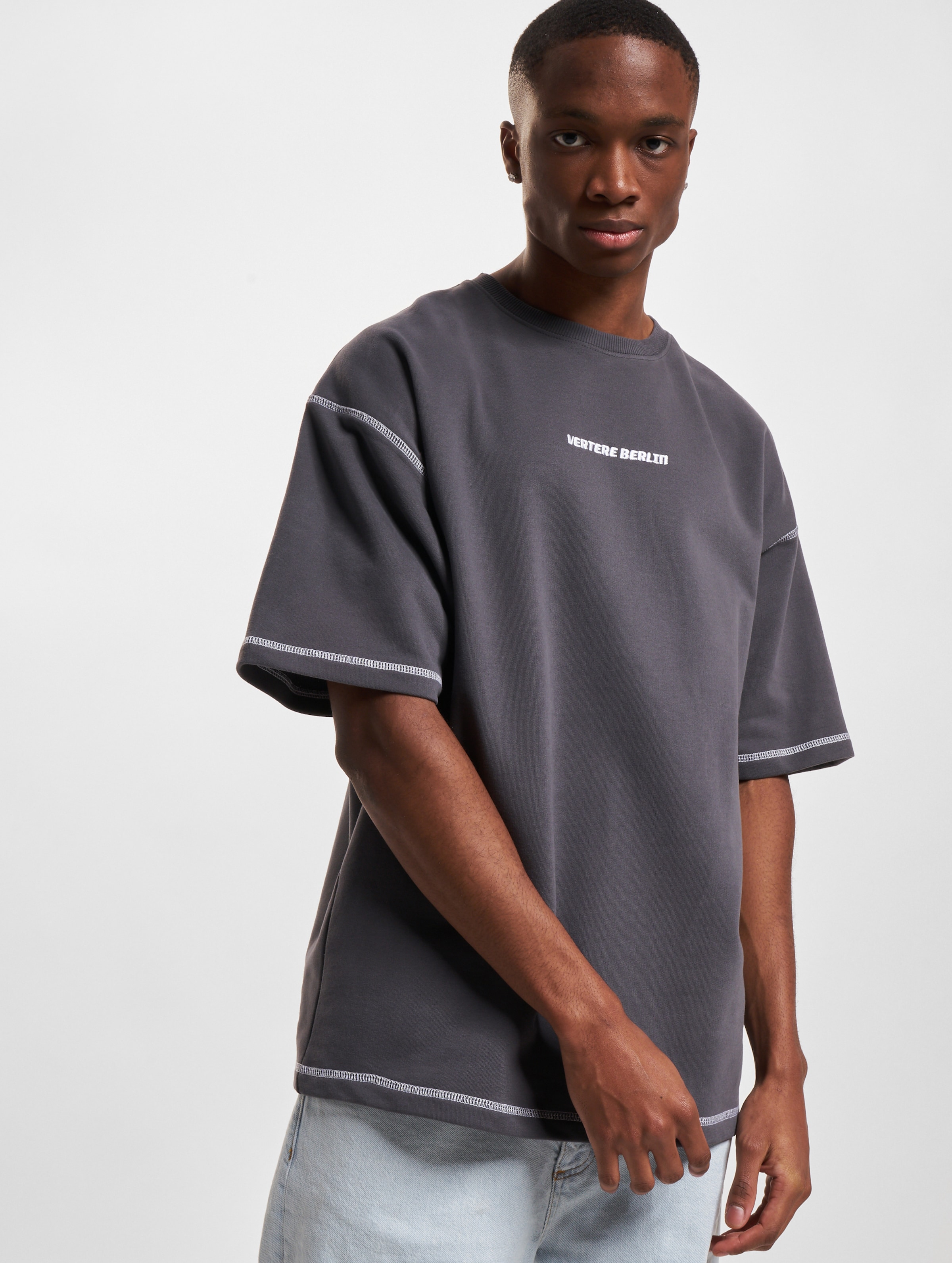 Vertere Berlin Peached Ultra Heavy Oversize T-Shirt Mannen op kleur grijs, Maat XL