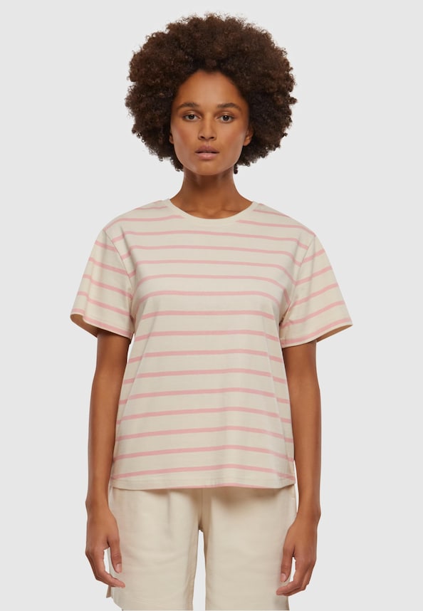 Ladies Striped Boxy Tee-2