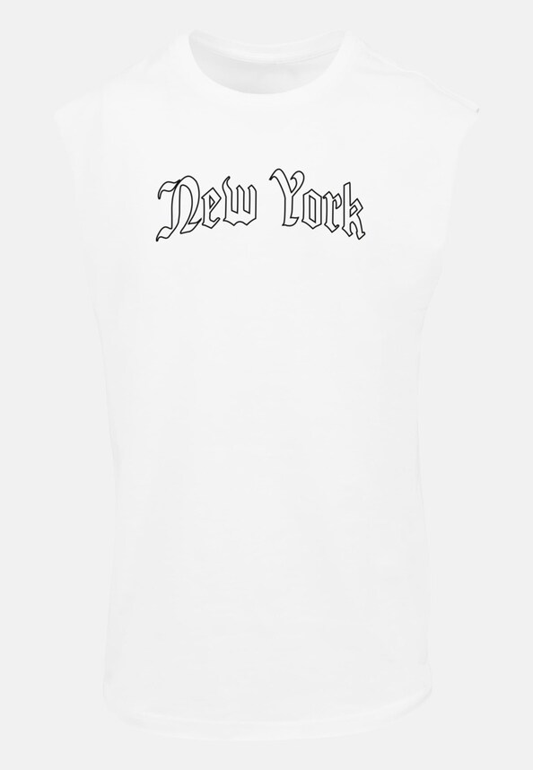 New York Wording Sleeveless Tee-2