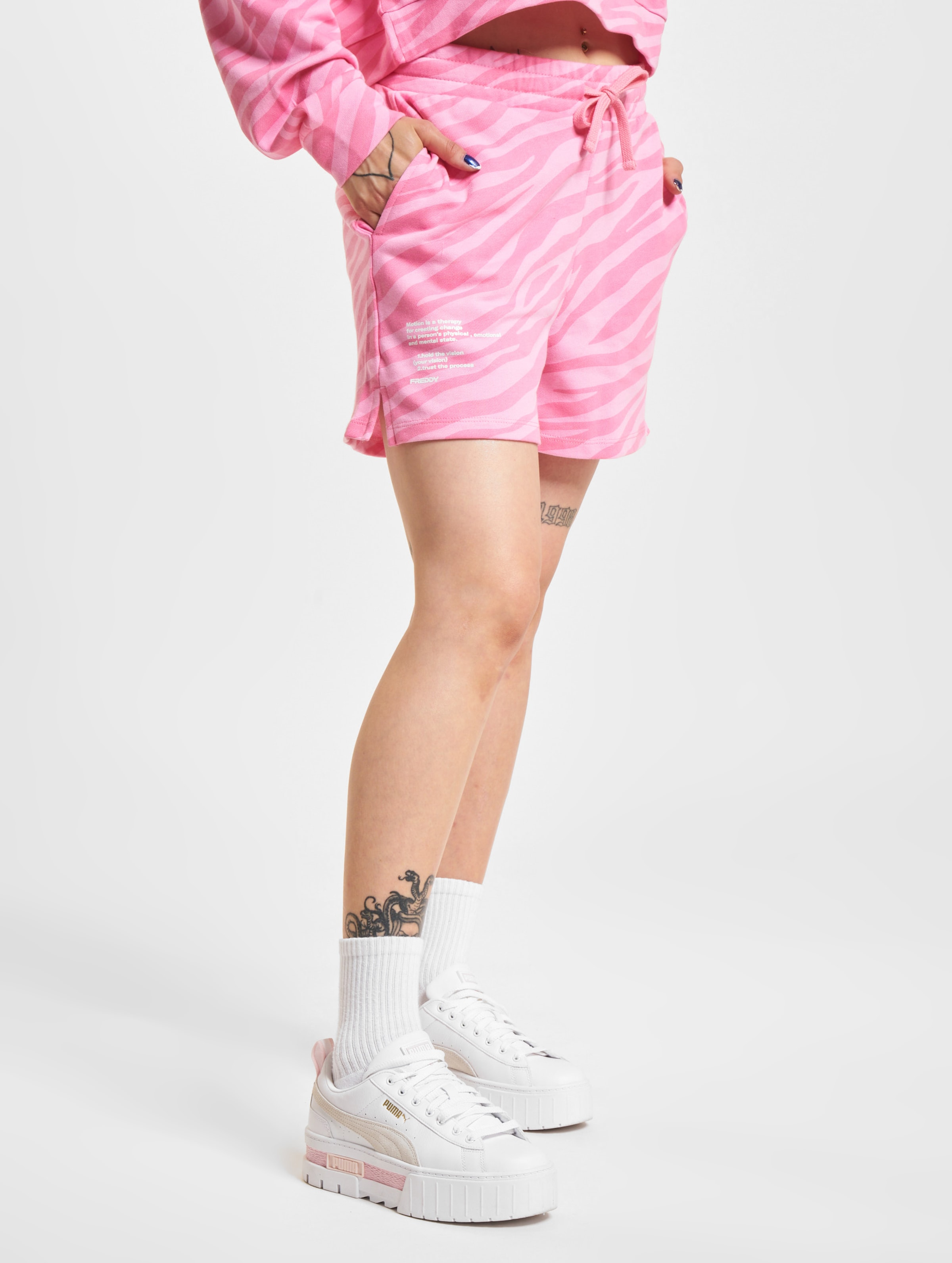 Freddy French Terry Bermuda Shorts Frauen,Unisex op kleur roze, Maat M