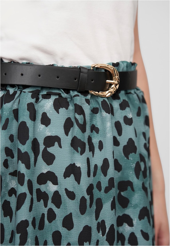 Cloud5ive Damen Crepe Rock mit Leo Print inklusive Gürtel-2