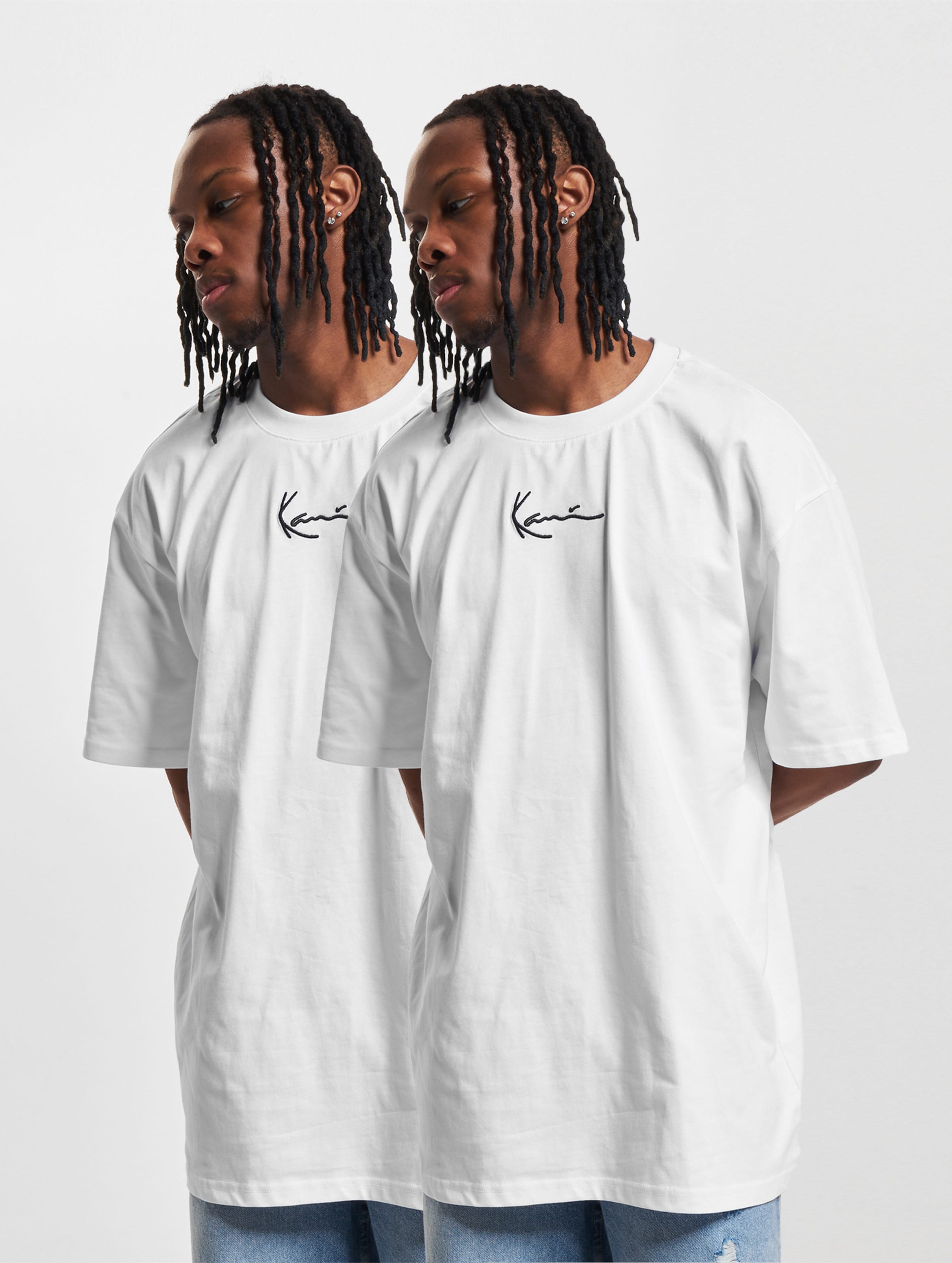 Karl Kani Small Signature 2-Pack Essential T-Shirt Mannen op kleur wit, Maat L