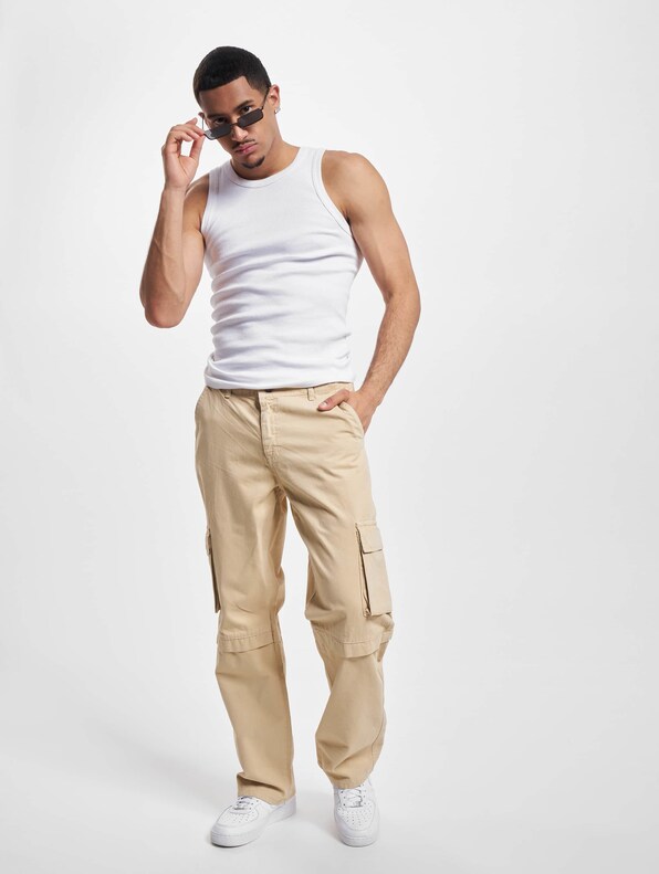 Dropsize Loose Fit Cargo Pants Cream-6