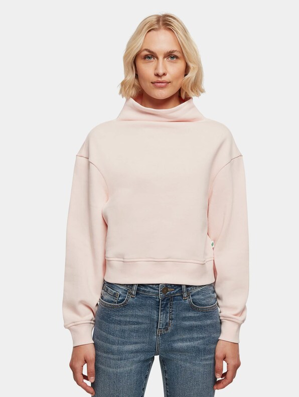 Ladies Organic Short High Neck Crew-4