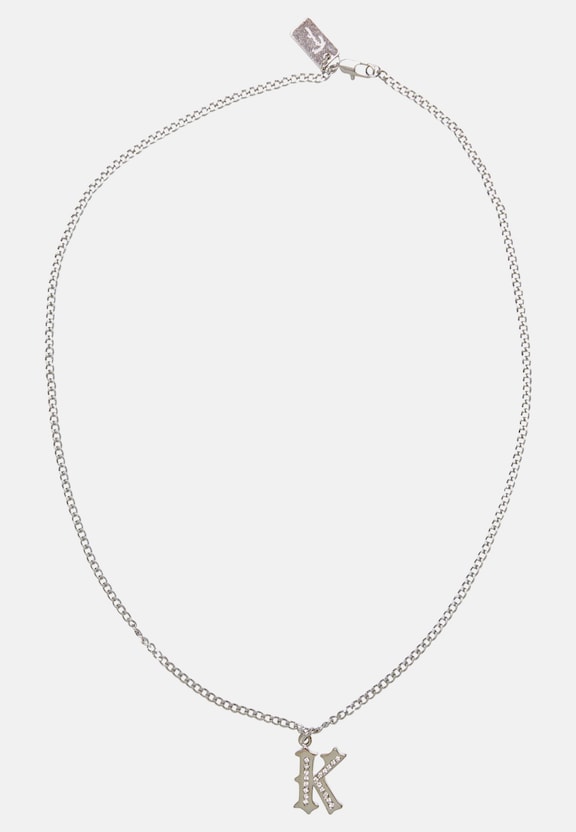 KK Rhinestone Pendant Cuban Link Chain-0