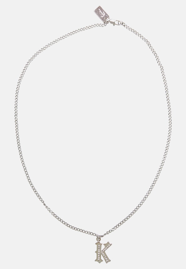 KK Rhinestone Pendant Cuban Link Chain-0