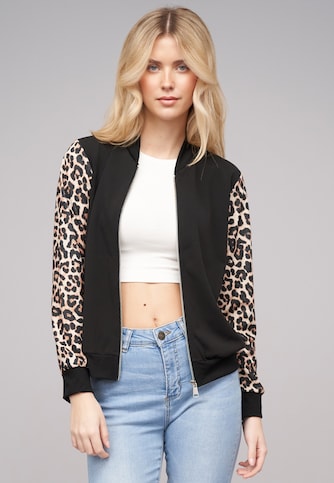Bomber Jacket 2-Tone Leo Sleeve Print