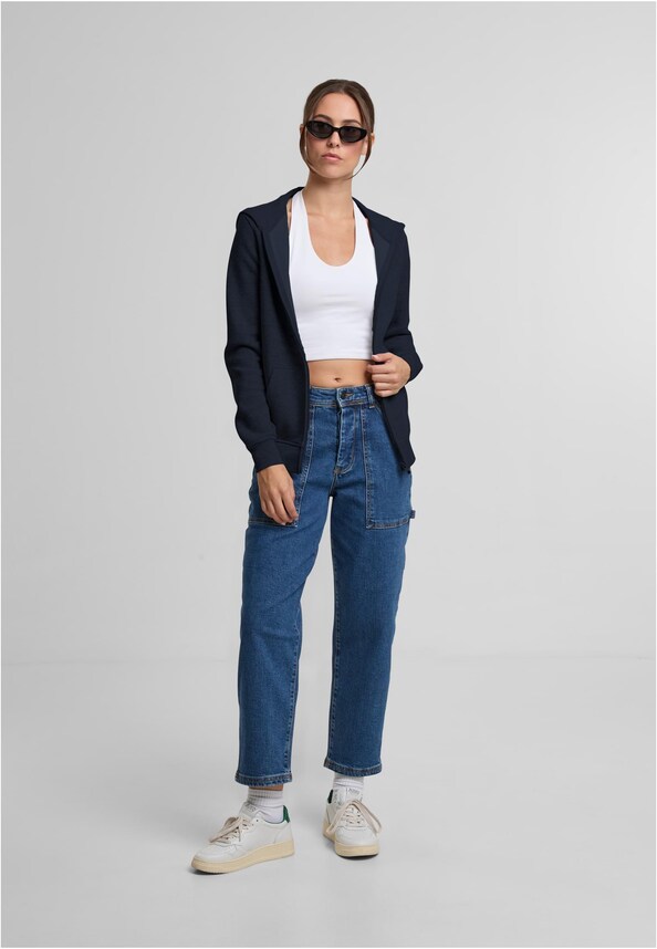 Ladies Basic Essential Zip Hoody-2