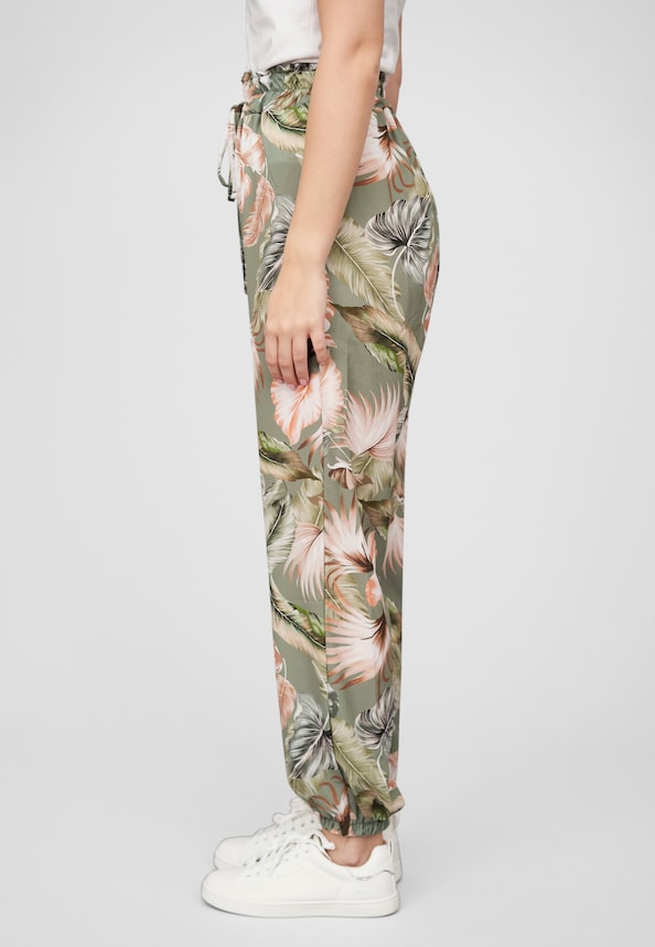 Cloud5ive Damen Crepe Hose mit Gummibund und All Over-2