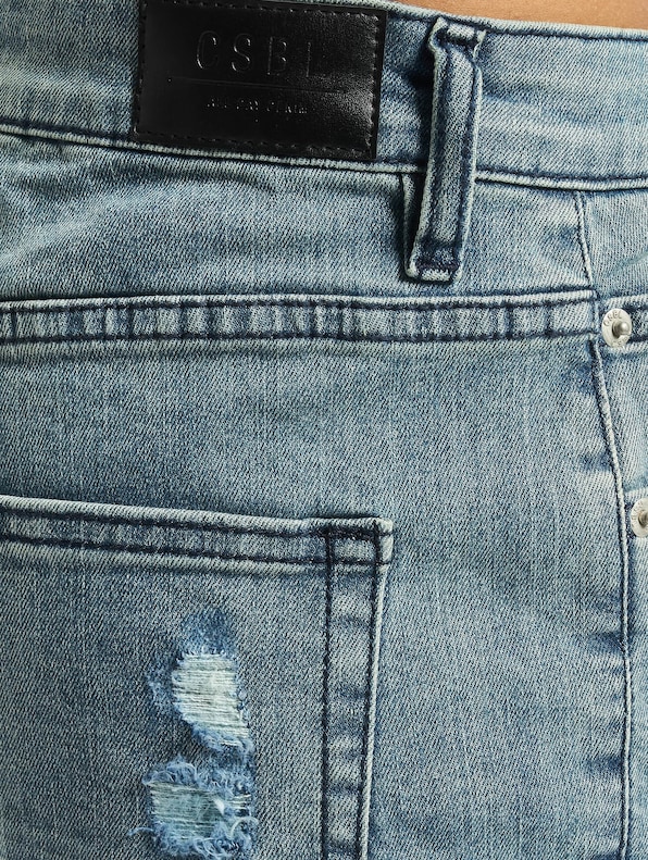 Paneled Denim Pants-3