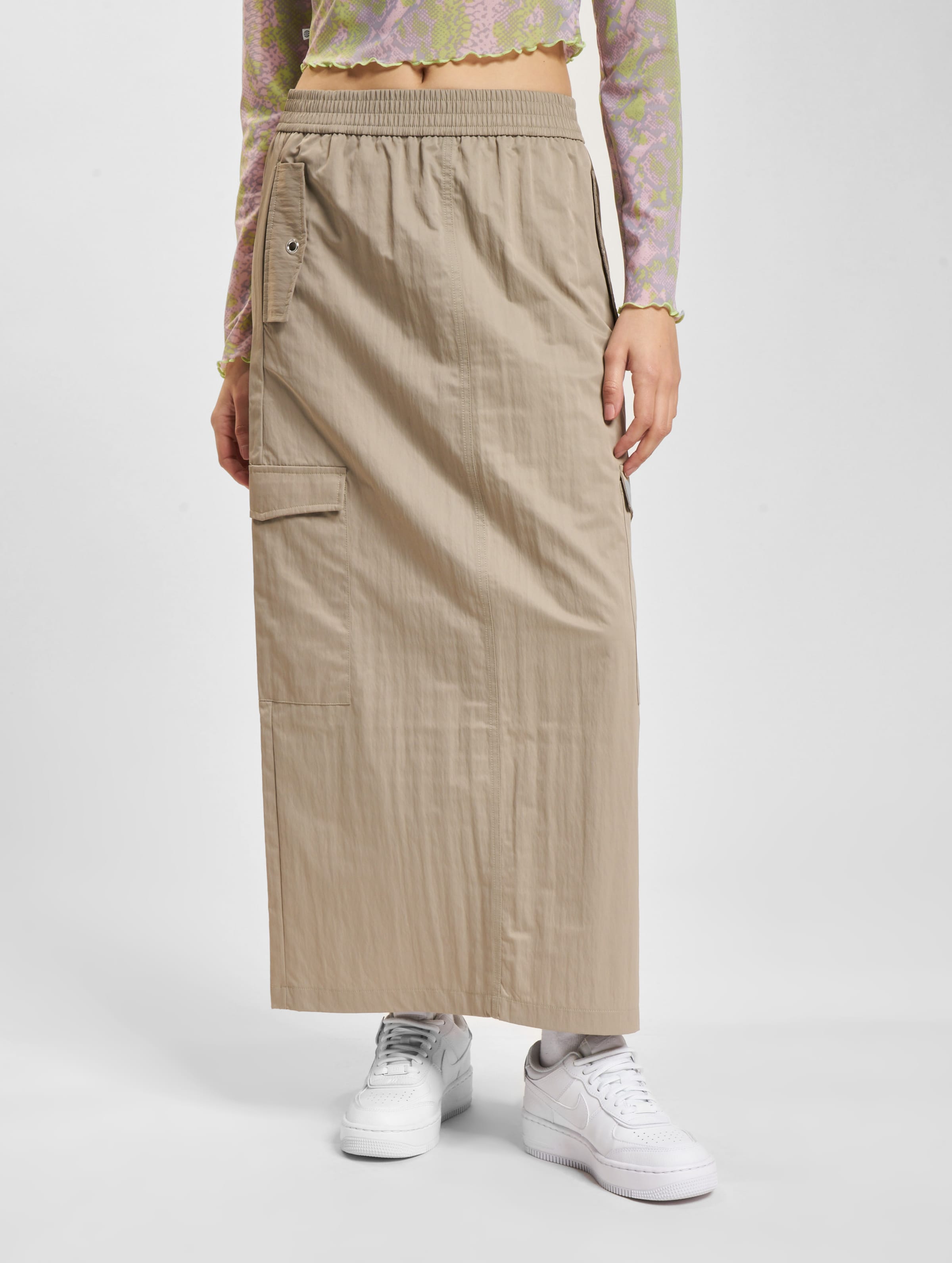 Only Nicola Long Cargo Skirt Vrouwen op kleur kaki, Maat S