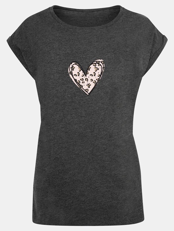 Ladies Valentines Day - Leopard Heart Extended Shoulder-2