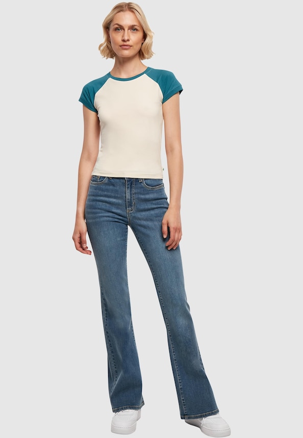 Ladies Organic Stretch Short Retro Baseball-3