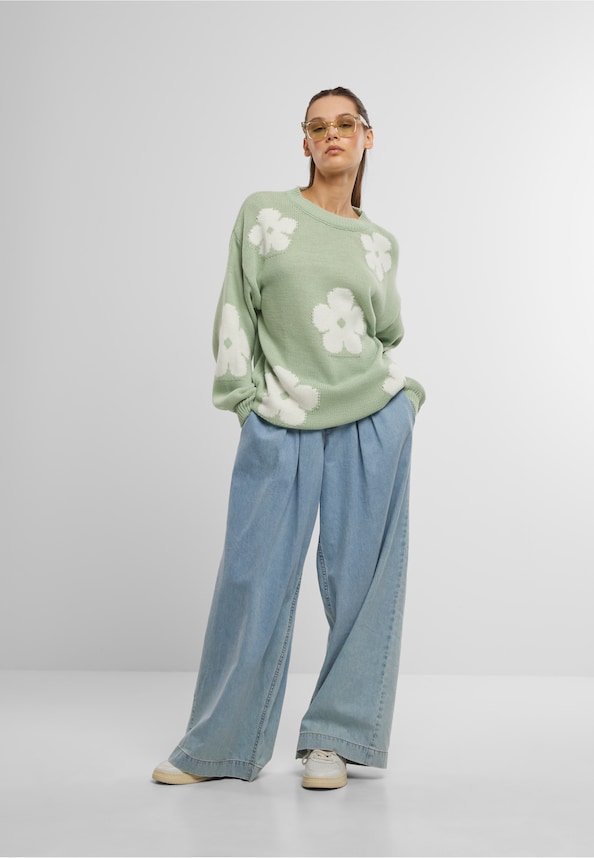 Cloud 5ive Crewneck Knit Sweater with Flowers-2