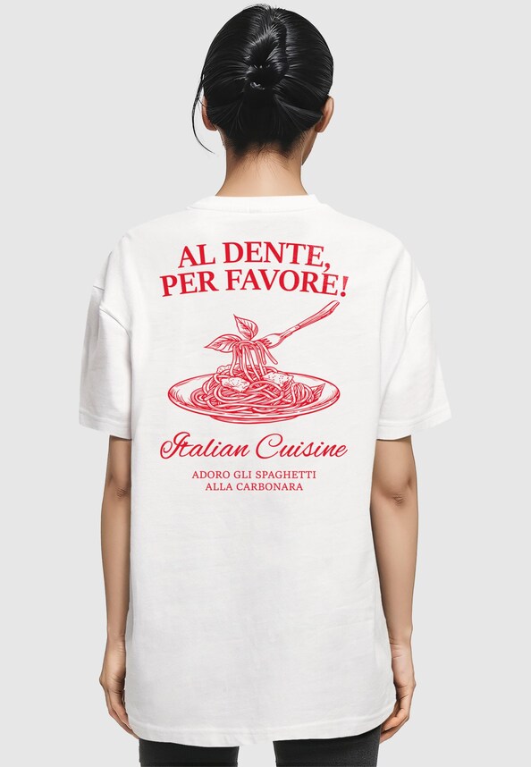 Ladies Al Dente Per Favore Oversized Tee-1