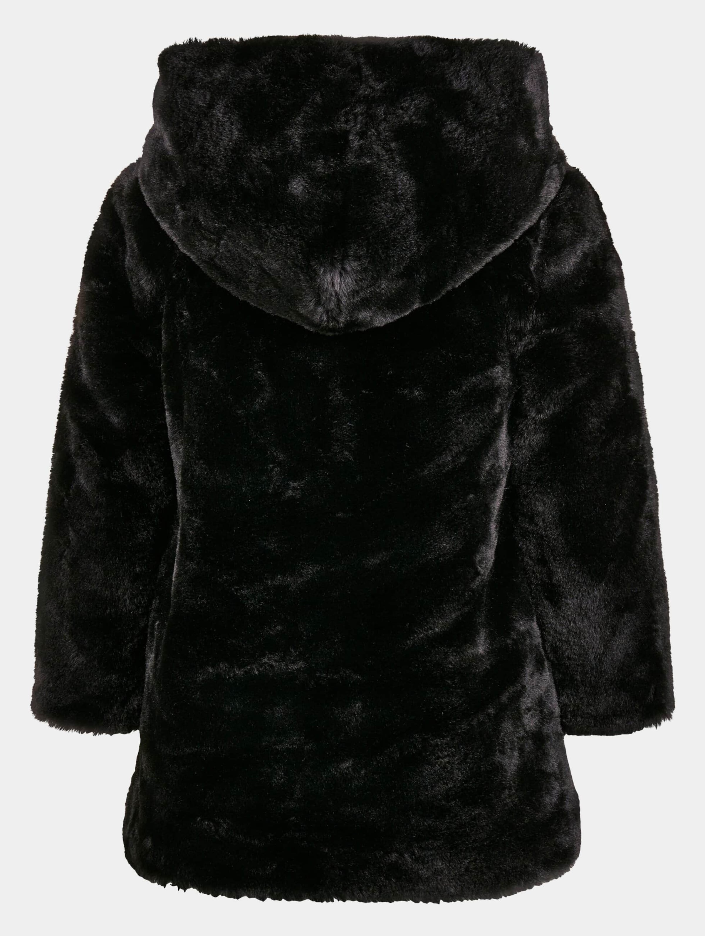 Hooded fashion teddy coat black