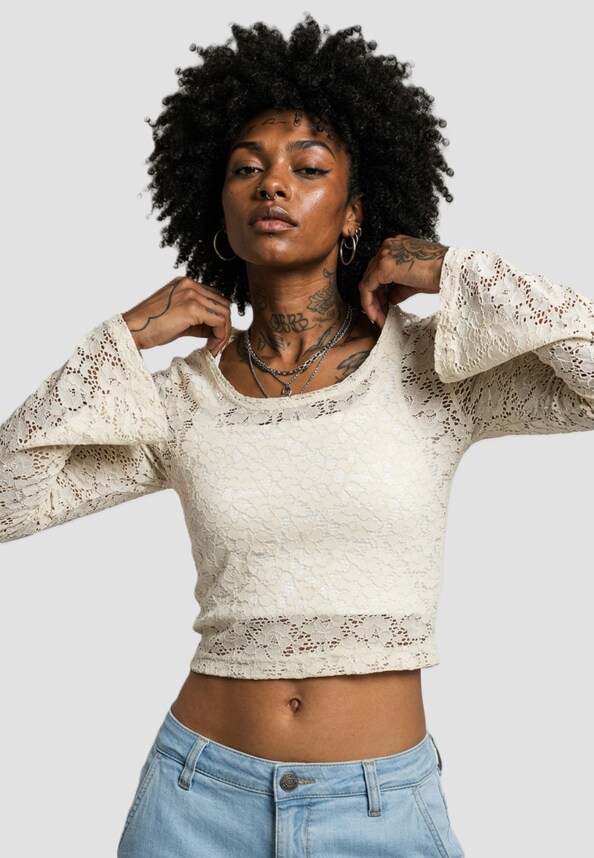 Ladies Cropped Lace-0