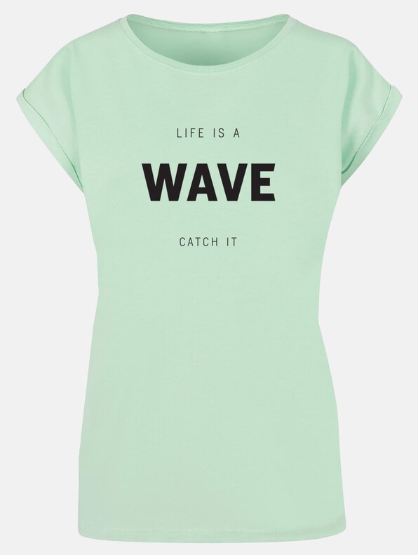 Ladies Summer - Life is a wave T-Shirt-4