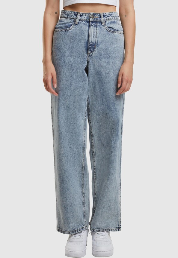 Ladies Wide Leg Slit Denim-2