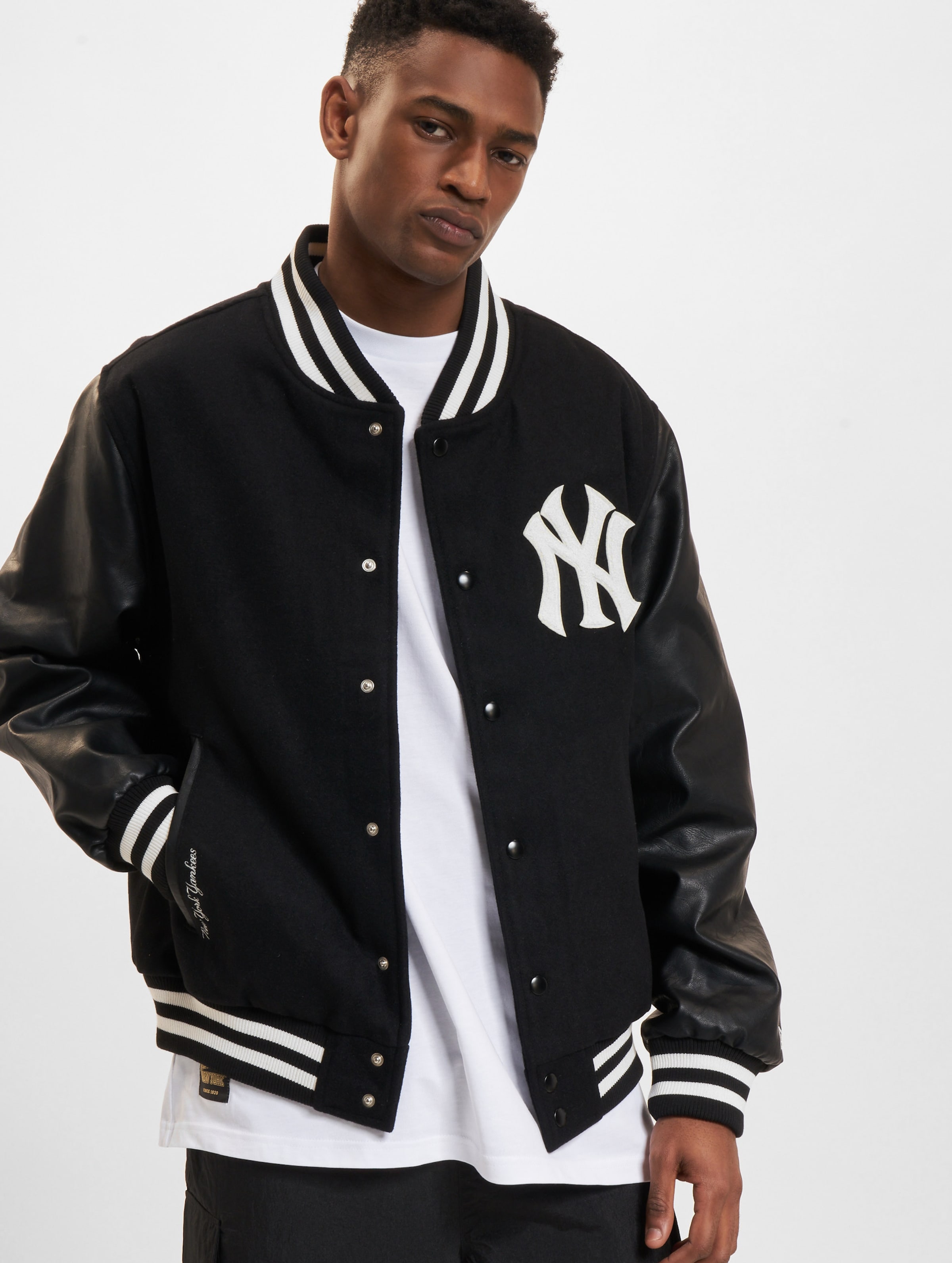 New Era MLB World Series Varsity York Yankees College Jacket Mannen op kleur zwart, Maat XXL