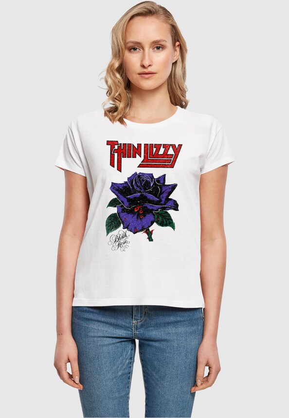 Ladies Thin Lizzy - Rose Color Box Tee-0