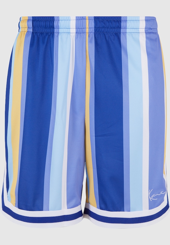 KM241-043-1 Karl Kani Small Signature Striped Mesh Shorts-3