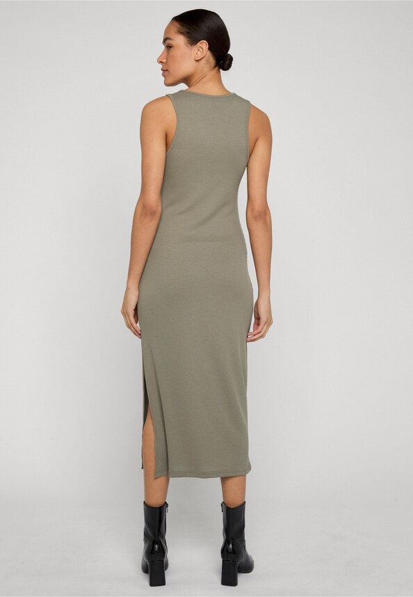 Ladies Long Racerback Rib Dress-1