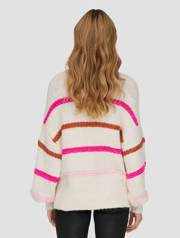 My Stripe High Neck Knit -1