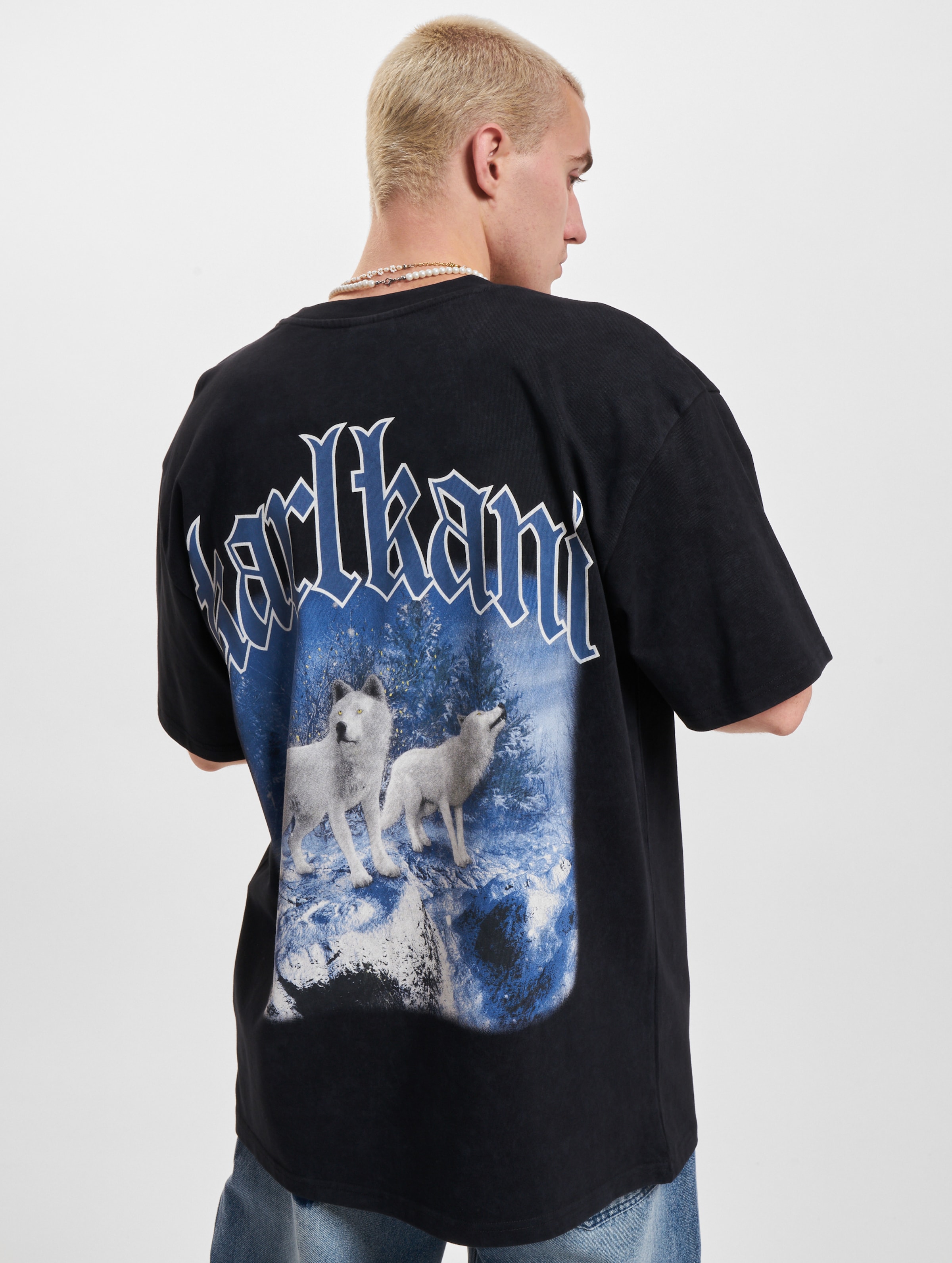 Karl Kani Small Signature Washed Heavy Jerse Wolf T-Shirt Mannen op kleur zwart, Maat XS