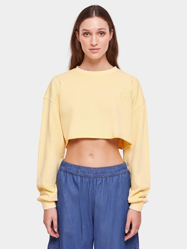 Ladies Cropped Flower Embroidery-2