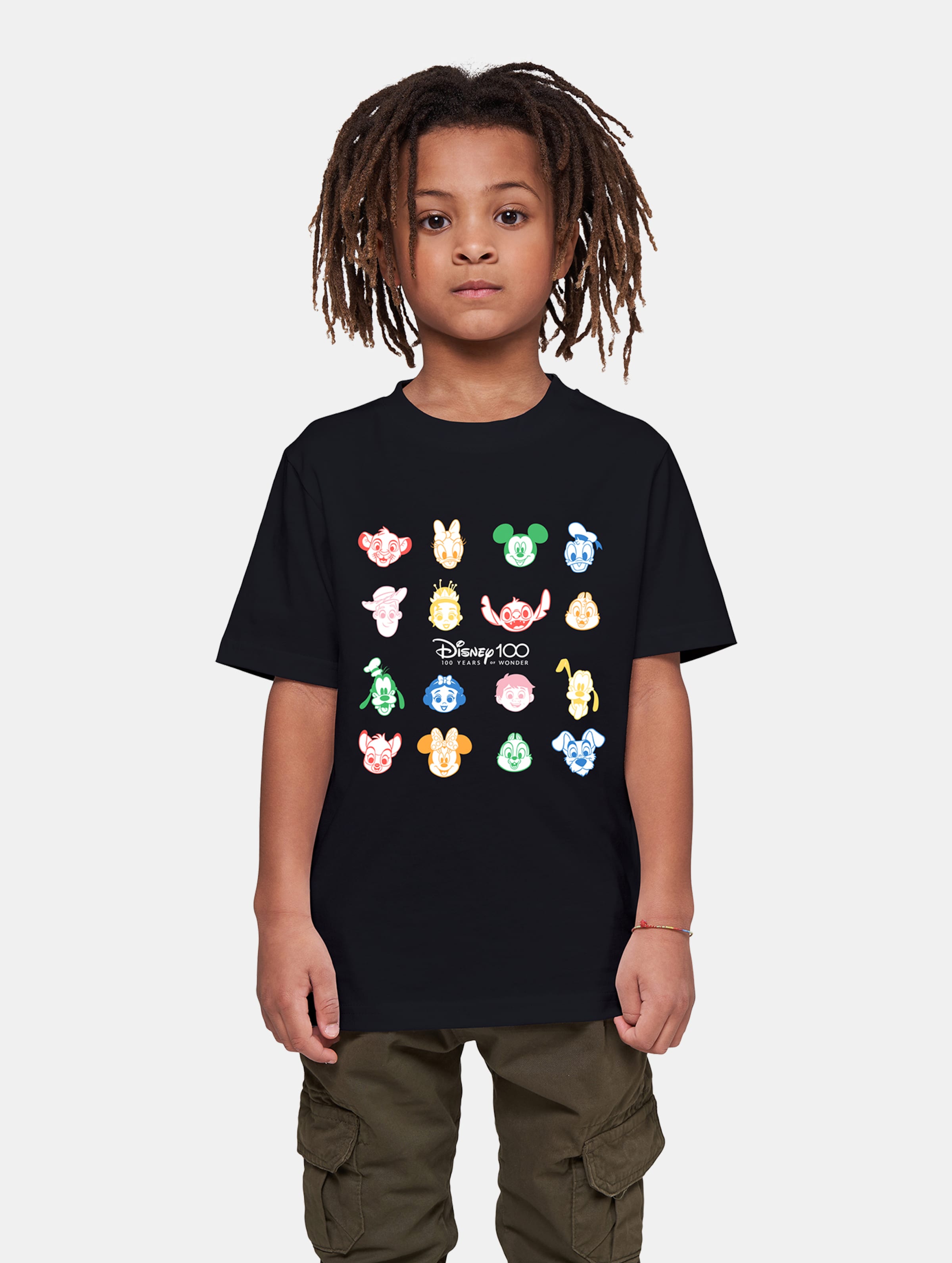 Mister Tee Mickey Mouse - Disney 100 Faces Kinder Tshirt - Kids 122/128 - Zwart