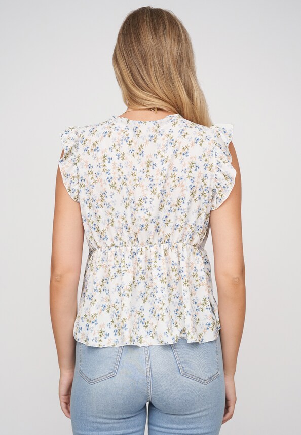 Ruffle Sleeve Tie Top-1