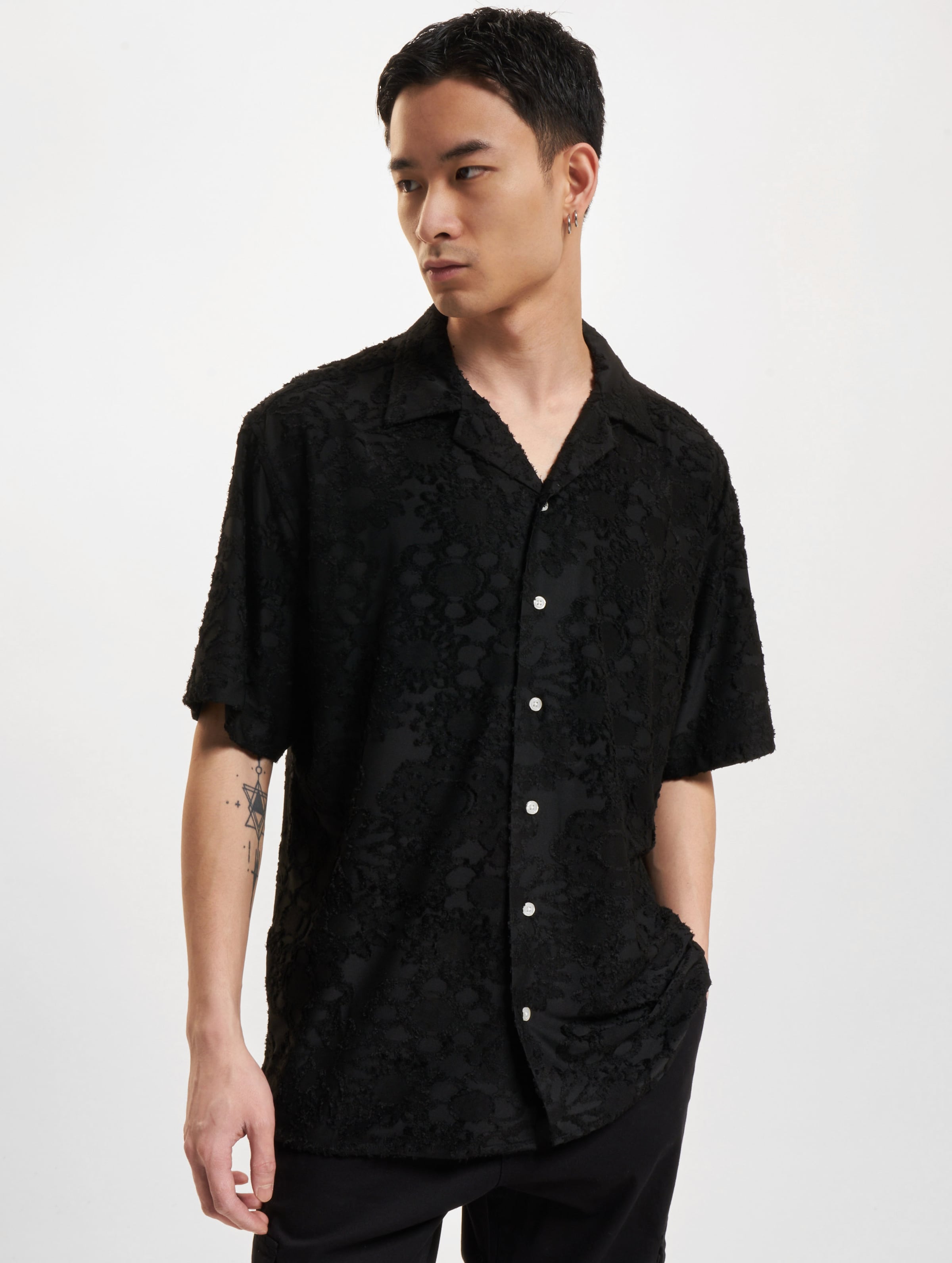 Redefined Rebel Troy Hemden Mannen op kleur zwart, Maat XL