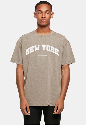 New York Wording - Acid Washed Oversize Tee
