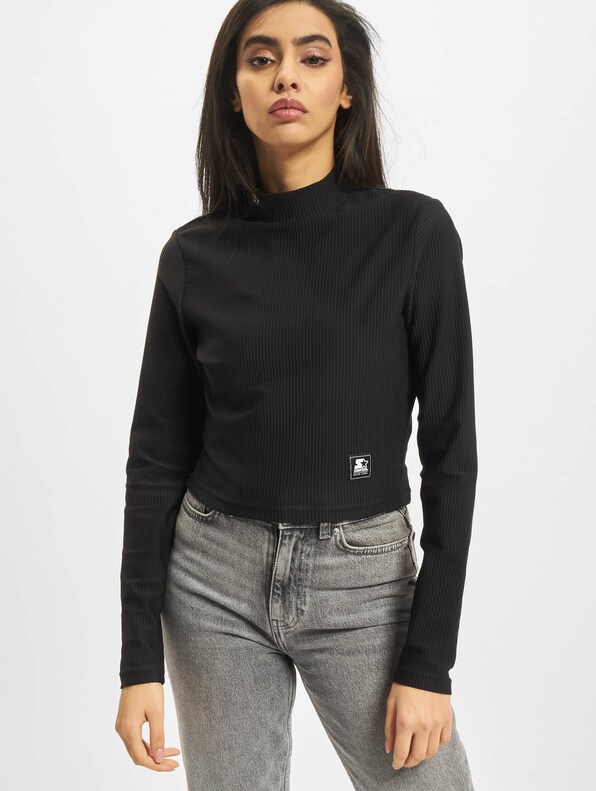 Ladies Cropped Stretch Rib Turtleneck -2