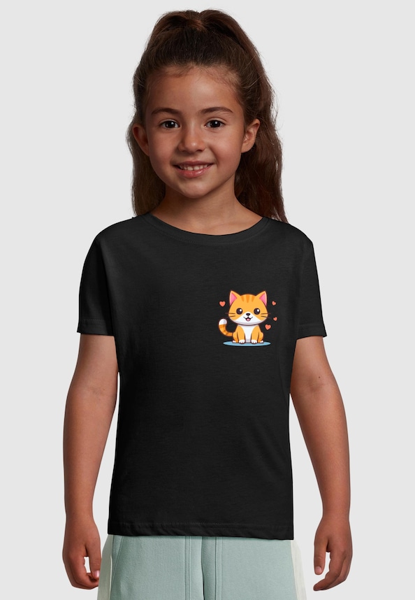 Girls Cute Cat -  T-Shirt-0